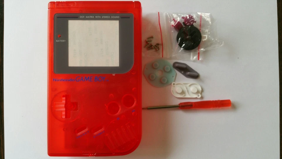 ES-BEST3DCASESSHOP Complete Clear Red Gameboy Classic New - Image 1 of 1