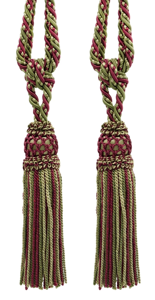 Corbata borla DECOPRO, estilo # TBE8, color # EL10 - rojo helecho verde [juego de 2] Foto 1 de 1