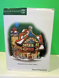 DEPT 56 BURGERMEISTER HAUS MAYOR'S HOUSE LIGHTED ALPINE VILLAGE Series NEW n BOX - Picture 1 of 8