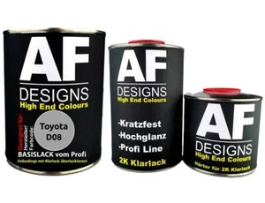 FÜR Toyota D08 Storme Gray Metallic Matt 2,5L Autolack Set Klarlack Härter - Bild 1 von 6