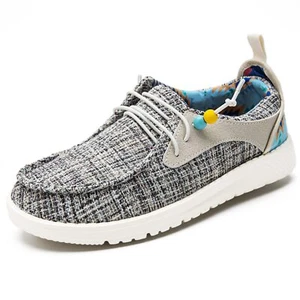 Women's Lightweight Loafers, Slip-on Canvas Boat Shoes Fashion Sneakers, Black 6 - Picture 1 of 8
