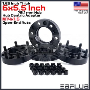 4pc 1.25" HUB CENTRIC WHEEL ADAPTER SPACER 6X5.5" CB 78.1mm 14x1.5 FIT GMC Jeep - Picture 1 of 9