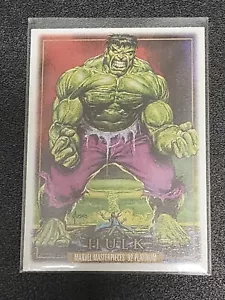 2024 Marvel Masterpieces '92 Platinum Hulk # 32 Leather Parallel Insert RARE - Bild 1 von 2