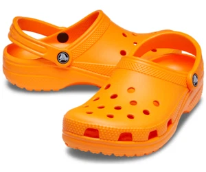 CROCS Classic ORANGE ZING Clog Slides Sandals SHOE Unisex MENS WOMENS REAL LITE - Picture 1 of 6