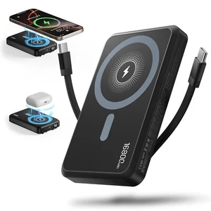 2025 Latest Magnetic Wireless Power Bank 16800mAh Portable Charger with 2 Bui... - Picture 1 of 7