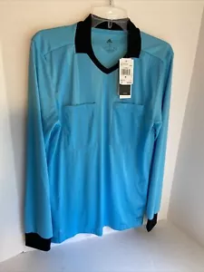 Adidas Referee 18 Long Sleeve Jersey Blue Cyan SZ Small NWT $55 - Picture 1 of 12