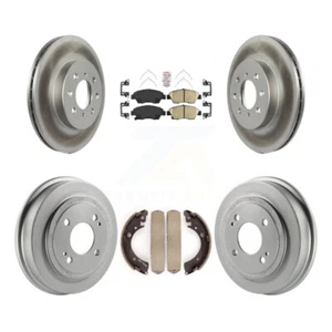 Front Rear Disc Brake Rotors Ceramic Pad Coated Drum Kit For 2007-2008 Honda Fit - Picture 1 of 14