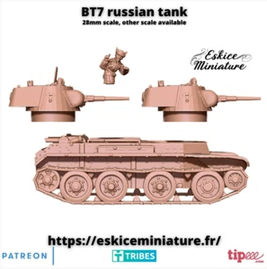 Zweiter Weltkrieg russisches BT7 Panzerset (3D GEDRUCKT) - Bild 1 von 2