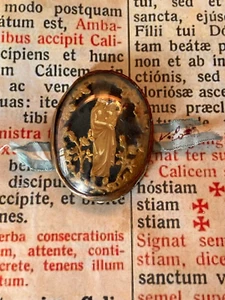 RARA RELIQUIA Nuestra Señora Pompeya: Decoración - Velo contacto - Sur de Italia - ¡Década de 1900! - Imagen 1 de 8
