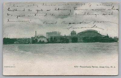 Pennsylvania Ferries, Jersey City, NJ, 1908 Postcard TS-34A - Image 1 of 2