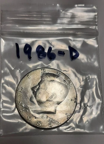 1986-D Kennedy Half Dollar,  Circulated but NICE ! Cover