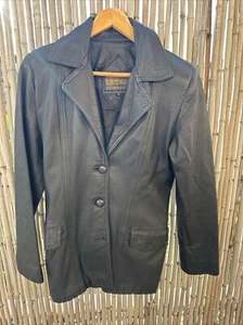 Woman’s Vintage Leather Jacket Blazer - Size 12 - Picture 1 of 9
