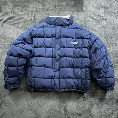 Chaqueta Puff Vintage FUBU Y2K Reversible Plumón XXL Puffer AZUL Firma Años 90 Foto 1 de 4
