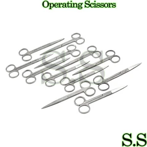 12 Operating Dissecting Surgical Scissors 5.5" Straight Sharp Sharp Blades - Picture 1 of 3