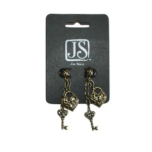 Jim Shore Ohrhänger mit Herzschloss und Schlüssel - NEU - Bild 1 von 2