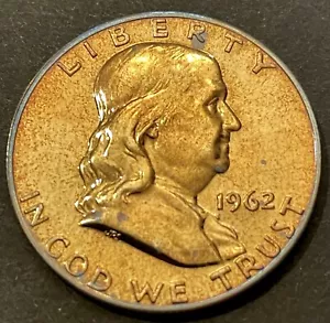1962 P Franklin Half Dollar Proof Toned With Great Detail - Picture 1 of 2