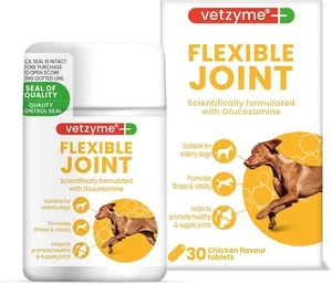 Vetzyme Flexible Joint Supplements for Dogs (30 Tablets) - Hip and Joint Care W - Picture 1 of 12