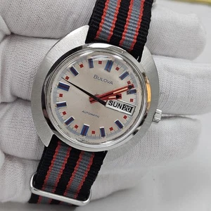 1972 Bulova N2 Jet Star Multicolor Mens Automatic Stainless Watch VGC Runs Rare - Picture 1 of 15
