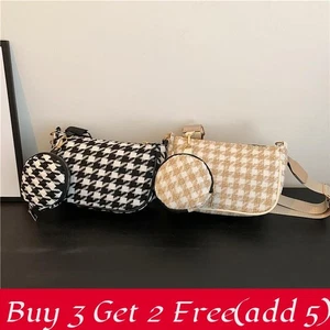 Urban Chic Winter New Plaid Pu Crossbody Bag Minimalist Small Square Bag For - Picture 1 of 9