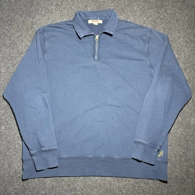 Birdwell Sweater Men’s XXL 1/4 Zip Pullover Navy Blue Made In California - Image 1 of 4