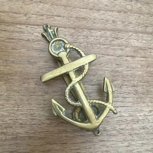 Vintage Solid Brass Door Knocker Ships Anchor Nautical Navy Seaside Design 14cm - Picture 1 of 5