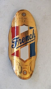 Vintage Brass French Bicycle Head Badge - Baltimore MD - Picture 1 of 8