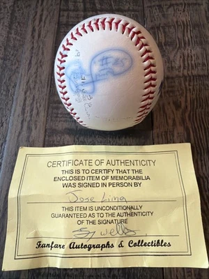 Jose Lima Signed Baseball with COA - Image 1 of 4