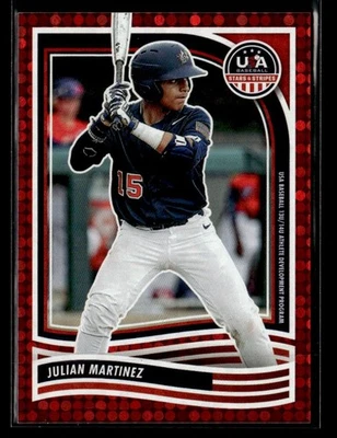2024 Panini Stars & Stripes USA Baseball #105 Julian Martinez Red #/199 card - Image 1 of 2