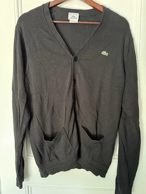 Cárdigan de cachemir de algodón negro Lacoste talla 4 Foto 1 de 4