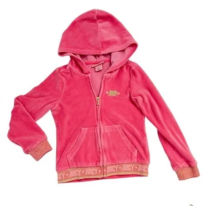 Juicy Couture Velour Kids Pink Jacket Gold Zipper 5 - Picture 1 of 10
