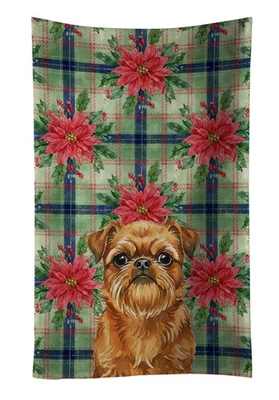 Toalla de cocina Belge Brussels Griffon Navidad Poinsettas WDK8546KTWL Foto 1 de 4