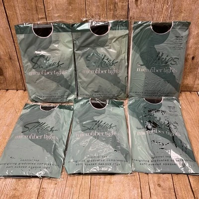 🔥 Silkies Microfiber Tights Black Lot of 6 SIZE SMALL  70028 New Sealed 🔥 - Image 1 of 4