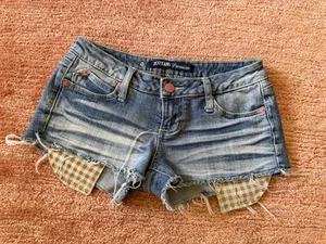 ZCO Jeans Premium Distressed Denim Shorts Karofutter roher Saum Größe 3 - Bild 1 von 6
