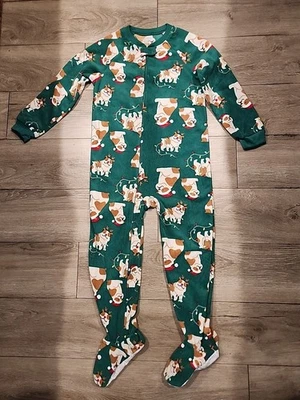 Manta de pijama con patas de lana Carters para dormir talla 5T Navidad Bulldog reno Foto 1 de 4