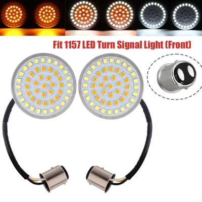 For Harley Davidson Lamp 1157 2'' Front LED Turn Signals Blinker Light Sportster - Image 1 of 4
