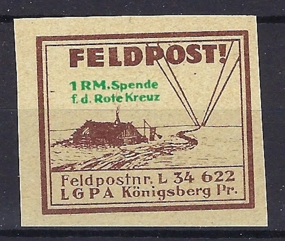 12779-2)) Feldpost-Vignette LGPA Königsberg L 34622 ** 1 RM Spende Rotes Kreuz - Bild 1 von 1
