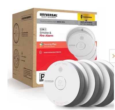 Universal Standard Smoke and Fire Alarm,3 Pack (Hardwired) - Image 1 of 3