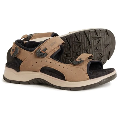 RIEKER 26951-25 SANDALIA DEPORTIVA HOMBRE CUERO MARRÓN CON CORREAS AJUSTABLES TALLA 9.5 Foto 1 de 4