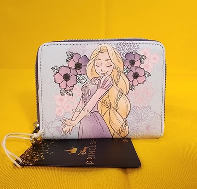 Mini Cartera Loungefly Disney Princesa Enredada Rapunzel Flores Pasteles Cremallera NUEVA Foto 1 de 4
