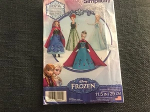 NEW Simplicity M0734 Frozen Elsa & Anna Dresses for Fashion Dolls 11.5" - Picture 1 of 2