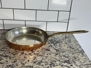 Sartén/sartén italiana vintage italiana Bongusto cobre 10" mango latón - Imagen 1 de 4