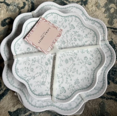 Juego 8 Platos de Cena y Ensalada LAURA ASHLEY Grn Chinoiserie Floral Plato de MELAMINA Foto 1 de 3