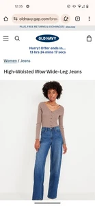 Old Navy Blue Jeans High Waisted 10 Short Wide Leg Neu - Bild 1 von 7