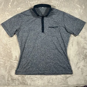 State & Liberty The Felix Polo Shirt Men L Blue Pique Athletic Performance Golf - Picture 1 of 13