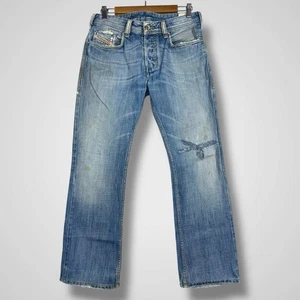 Diesel Jeans Zatiny Bootcut Mens 29x30 Distressed Repaired Faded Button 008GW - Picture 1 of 17