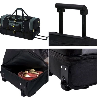 Duffel rolante Jumbo 36" 2 seções com rodas de lâmina acolchoado alça de transporte viagem - Imagem 1 de 4