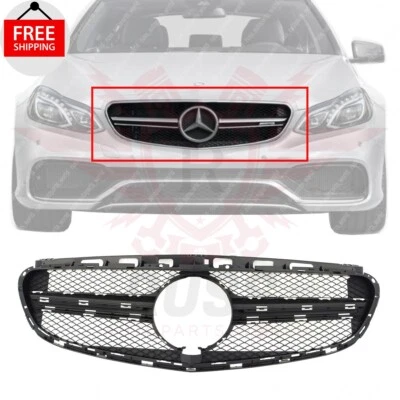 New Front Grille Primed Fits 2014-2016 Mercedes Benz E63 AMG S 2014-2015 E63 AMG Foto 1 de 4