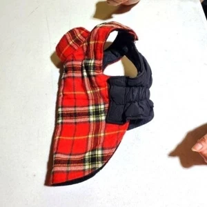 Abrigo Kuoser Rojo Franela a Cuadros Acolchado Reversible Impermeable Perro Pequeño - Imagen 1 de 5