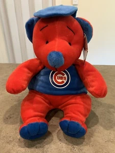 Chicago Cubs Plush Bear Good Stuff MLB Baseball Red With Baseball Cap 2006 - Picture 1 of 5