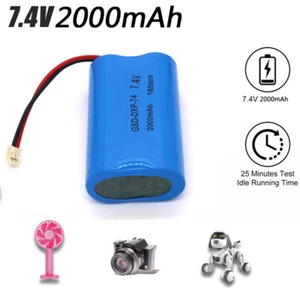 Pack 1 Batterie Rechargeable Li-ion 7.4V 2000m 2P avec Prise JST-PH 2.0 Broches Neuf - Photo 1/8